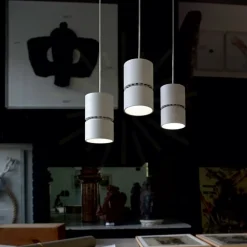 Lampade A Sospensione-Gea Luce Lampada cilindrica a sospensione per isola bianco led 15w 3000k fp