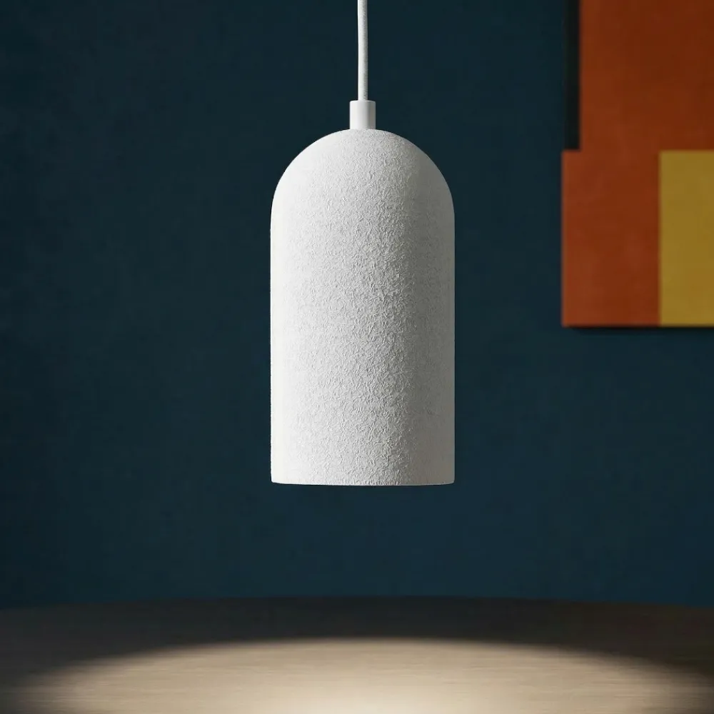 Lampade A Sospensione-Selezionato da Mazzolaluce Lampada cilindro a sospensione cilindro di gesso bianco pitturabile