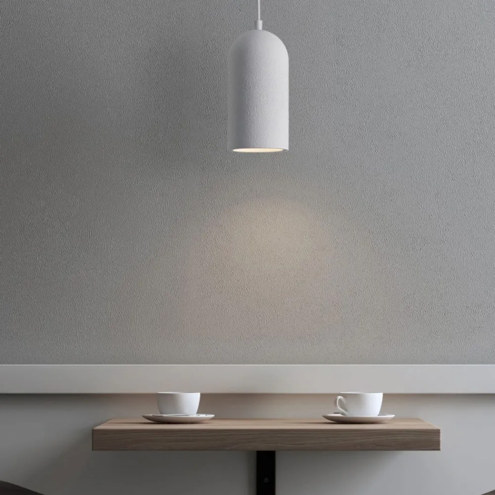 Lampade A Sospensione-Selezionato da Mazzolaluce Lampada cilindro a sospensione cilindro di gesso bianco pitturabile