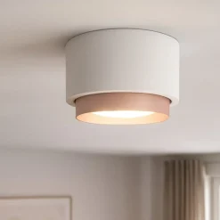 Plafoniere Moderne-Sforzin Illuminazione Lampada cilindro da soffitto gesso bordo rame sforzin syme