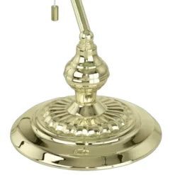 Lampade Da Tavolo-Eglo Lampada classica da scrivania churchill ottone vetro verde con cordicella banker