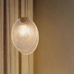 Lampade A Sospensione-Selezionato da Mazzolaluce Lampada conchiglia di vetro l15cm a sospensione per comodini