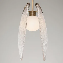 Lampade A Sospensione-Selezionato da Mazzolaluce Lampada conchiglia di vetro l15cm a sospensione per comodini
