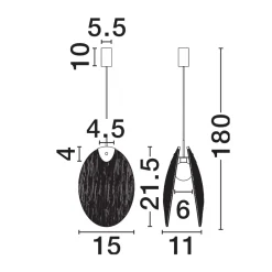 Lampade A Sospensione-Selezionato da Mazzolaluce Lampada conchiglia di vetro l15cm a sospensione per comodini
