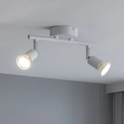 Plafoniere Moderne-Selezionato da Mazzolaluce Lampada con due faretti bianchi orientabili