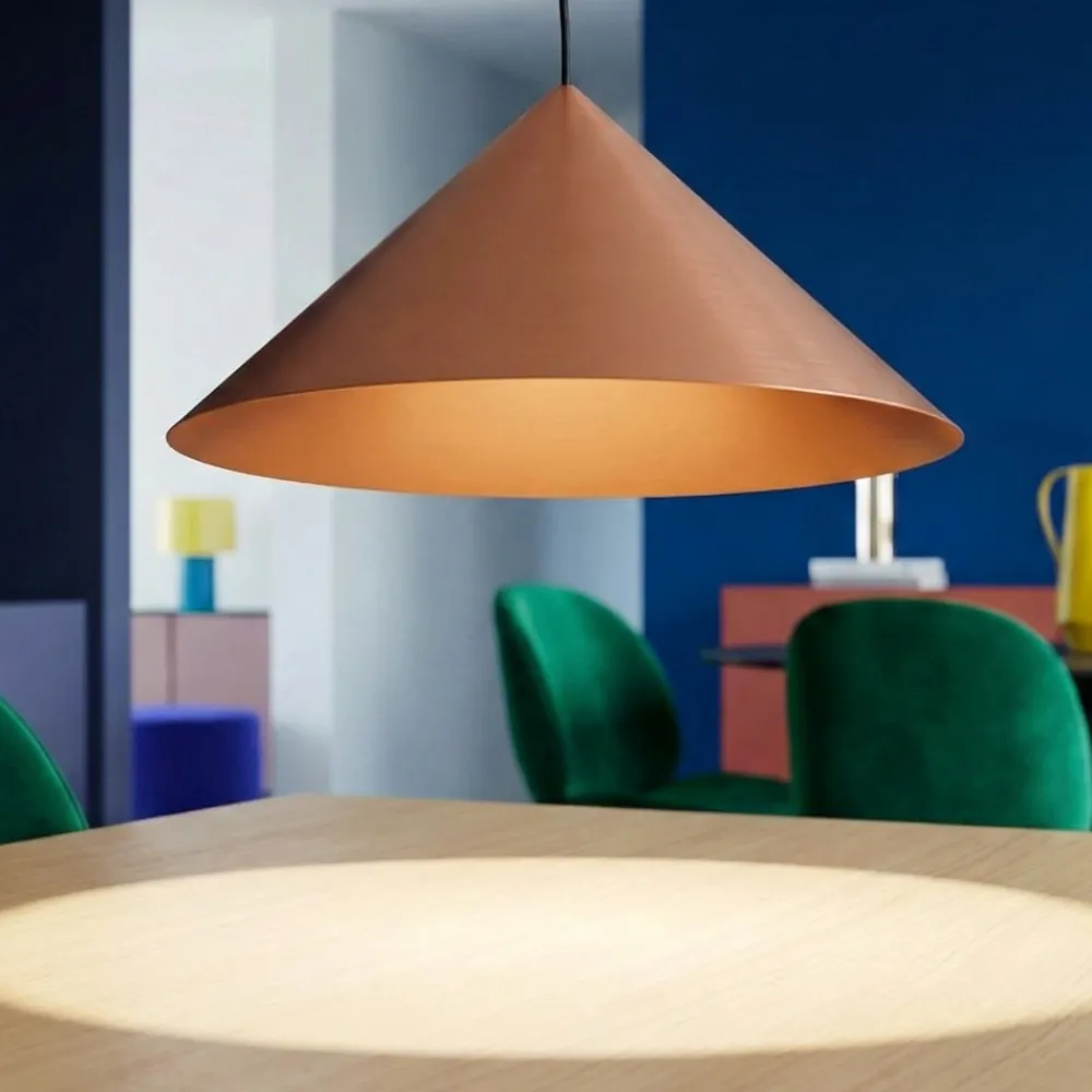 Lampade A Sospensione-Selezionato da Mazzolaluce Lampada cono alluminio colore rame sospensione led dimmerabile