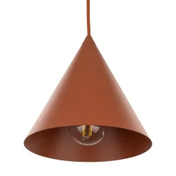 Lampade A Sospensione-Selezionato da Mazzolaluce Lampada cono a sospensione metallo colore mattone 21 cm