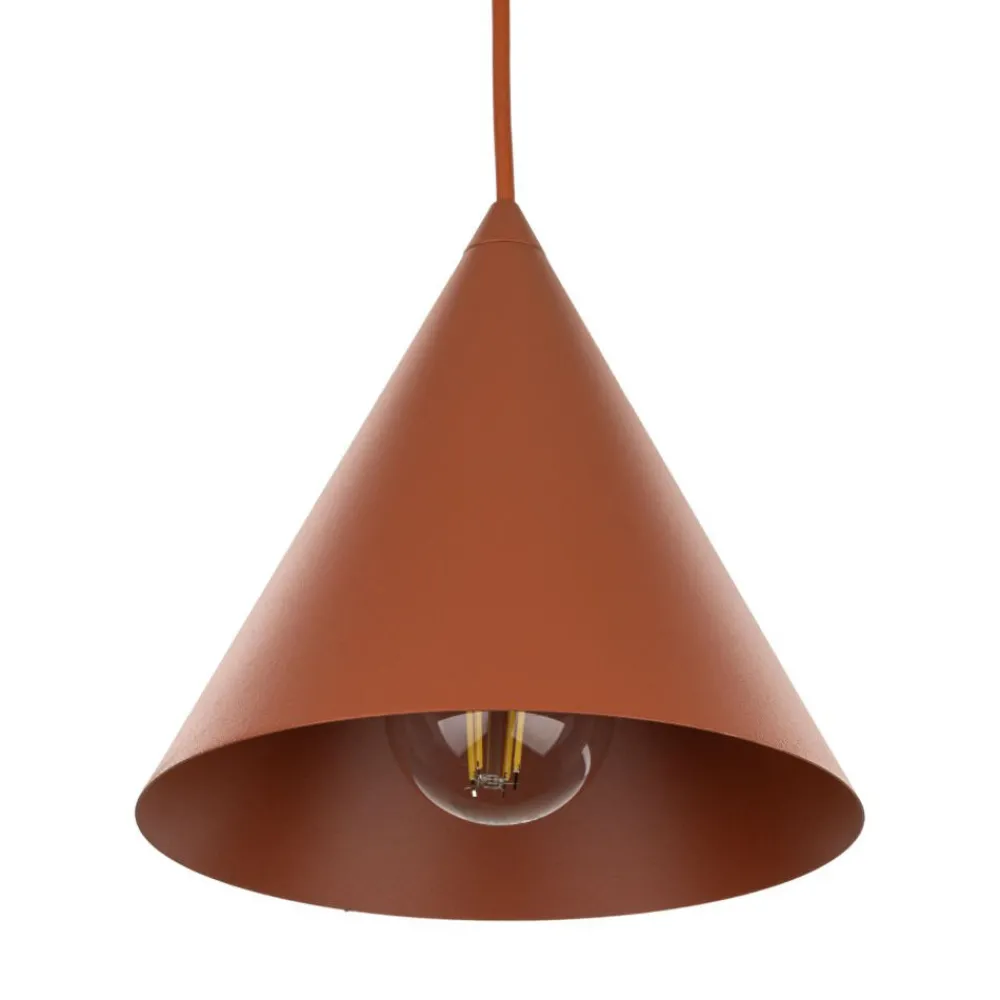 Lampade A Sospensione-Selezionato da Mazzolaluce Lampada cono a sospensione metallo colore mattone 21 cm