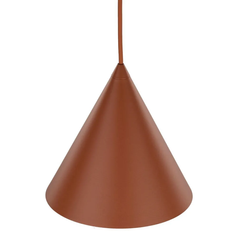 Lampade A Sospensione-Selezionato da Mazzolaluce Lampada cono a sospensione metallo colore mattone 21 cm