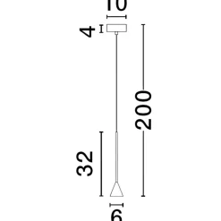 Lampade A Sospensione-Selezionato da Mazzolaluce Lampada cono pendente a sospensione bianco led dimmerabile