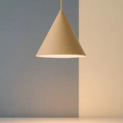 Lampade A Sospensione-Selezionato da Mazzolaluce Lampada cono sospensione beige 25cm