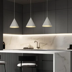 Lampade A Sospensione-Selezionato da Mazzolaluce Lampada cono sospensione beige 25cm