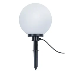 Lampioni Da Giardino-Selezionato da Mazzolaluce Lampada con picchetto sfera bianca da giardino 30cm 5mt cavo con spina
