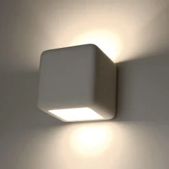 Applique Da Parete-Selezionato da Mazzolaluce Lampada cubo applique gesso bianco pitturabile
