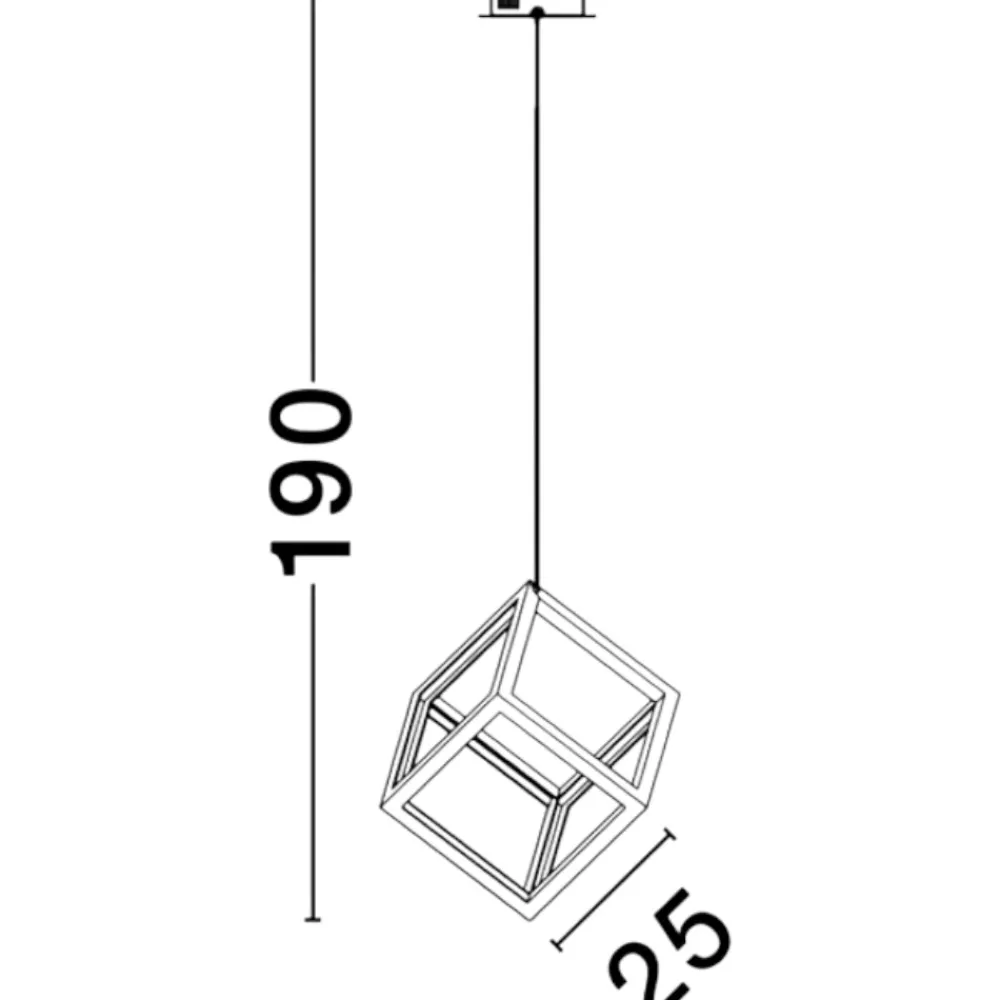 Lampade A Sospensione-Selezionato da Mazzolaluce Lampada cubo nero sospensione moderna led 45w 3000k dimmerabile