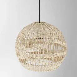 Lampade A Sospensione-Selezionato da Mazzolaluce Lampada cupola di rattan naturale a sospensione 30 cm