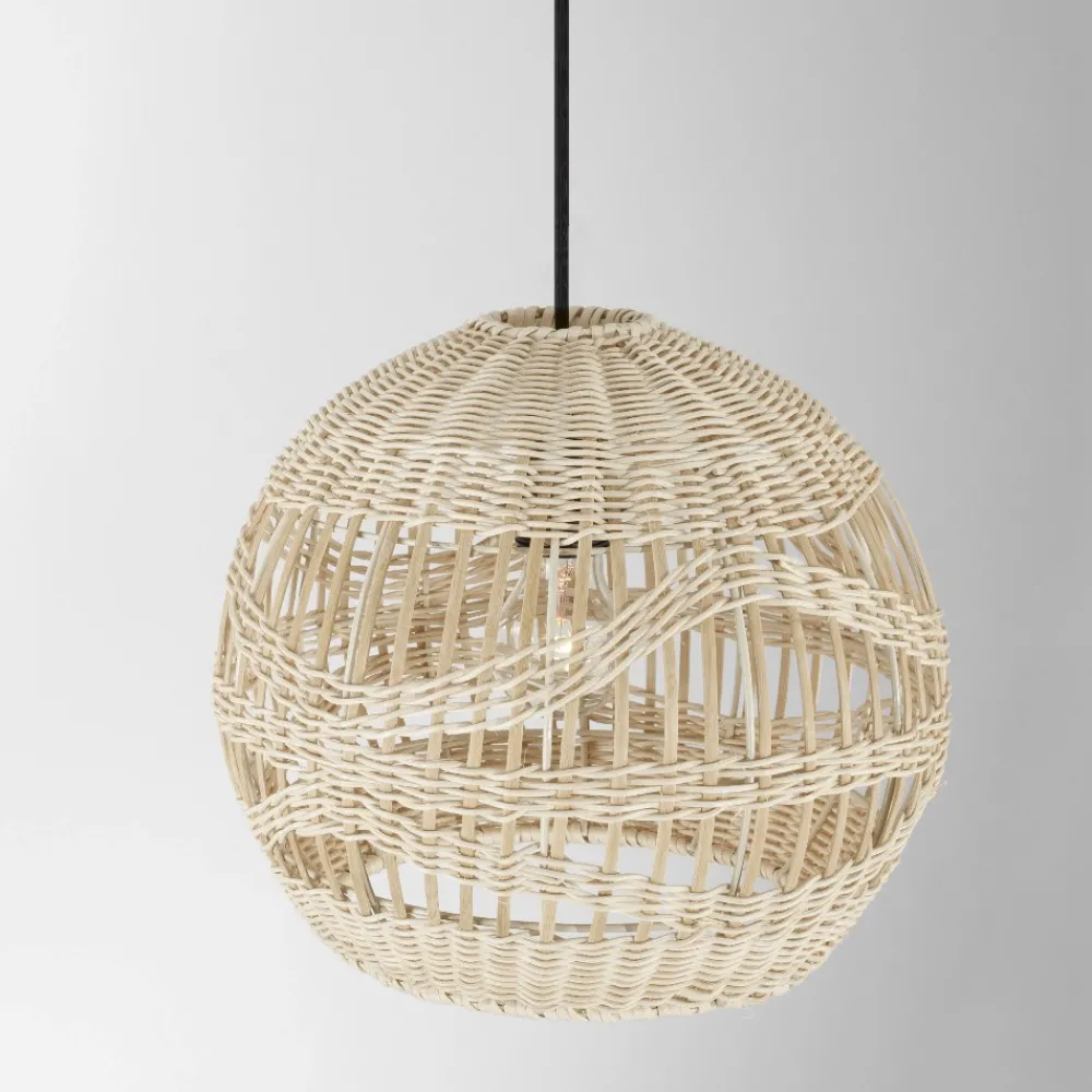 Lampade A Sospensione-Selezionato da Mazzolaluce Lampada cupola di rattan naturale a sospensione 30 cm
