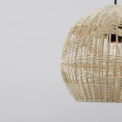 Lampade A Sospensione-Selezionato da Mazzolaluce Lampada cupola di rattan naturale a sospensione 30 cm
