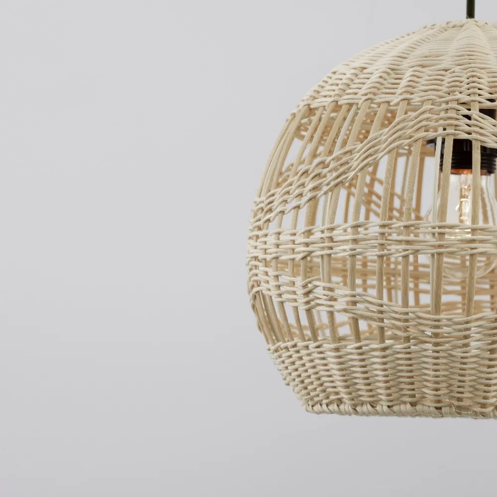 Lampade A Sospensione-Selezionato da Mazzolaluce Lampada cupola di rattan naturale a sospensione 30 cm