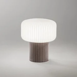 Abat Jour-Perenz Illuminazione Lampada da comodino abat-jour di ceramica marrone moderna otty perenz