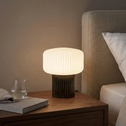 Abat Jour-Perenz Illuminazione Lampada da comodino abat-jour di ceramica marrone moderna otty perenz
