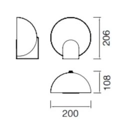 Abat Jour-Selezionato da Mazzolaluce Lampada da comodino abat-jour nera design moderna led 5w 3000k