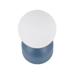 Abat Jour-Selezionato da Mazzolaluce Lampada da comodino azzurro moderna sfera di vetro bianca