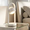 Abat Jour-Selezionato da Mazzolaluce Lampada da comodino bianca moderna portatile a batteria con telecomando