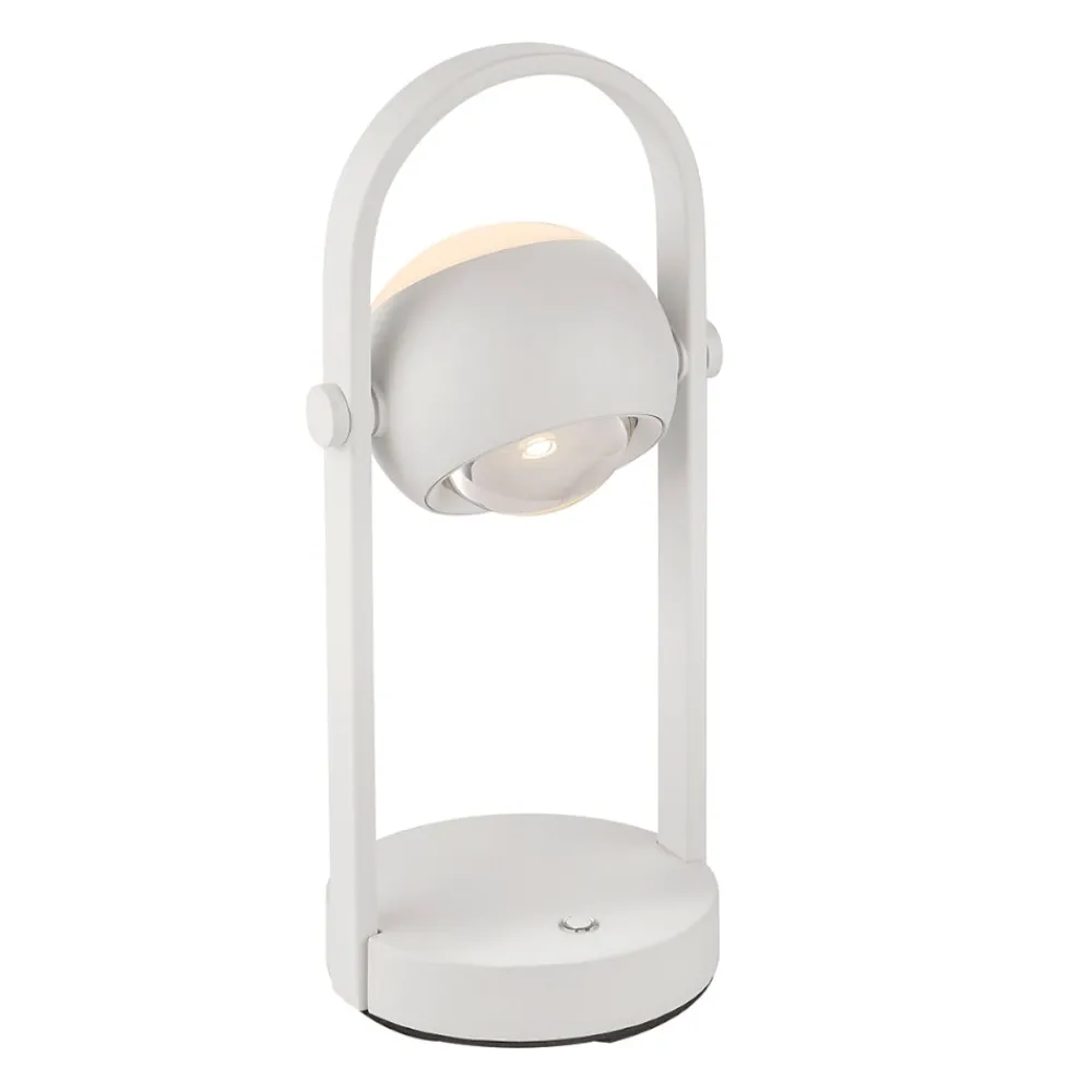 Abat Jour-Selezionato da Mazzolaluce Lampada da comodino bianca moderna portatile a batteria con telecomando