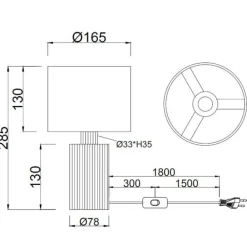 Abat Jour-Selezionato da Mazzolaluce Lampada da comodino con base in bambu per camera da letto