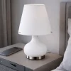 Abat Jour-Fabas Luce Lampada da comodino cono vetro bianco moderna