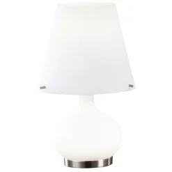 Abat Jour-Fabas Luce Lampada da comodino cono vetro bianco moderna