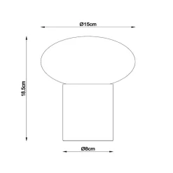 Abat Jour-Selezionato da Mazzolaluce Lampada da comodino di legno sfera in vetro bianco moderna