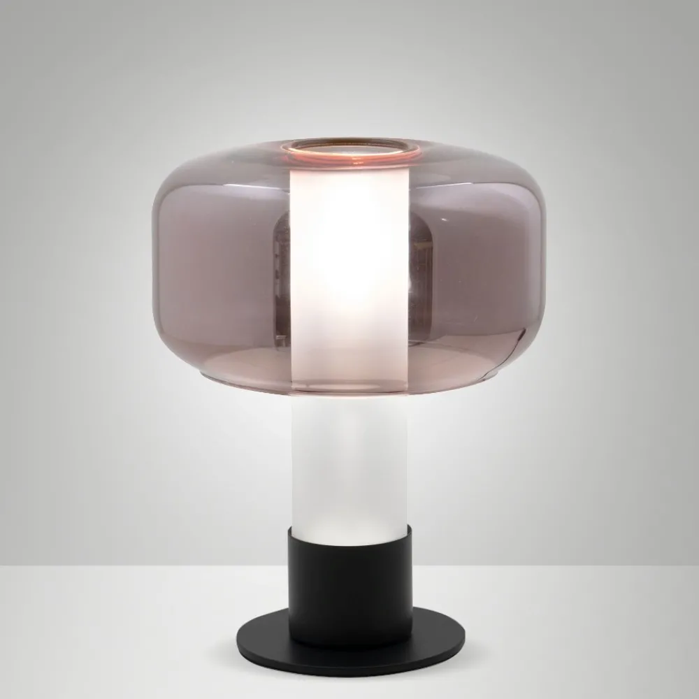 Abat Jour-Fabas Luce Lampada da comodino di vetro moderna ametista flick