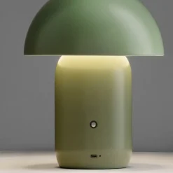 Abat Jour-Selezionato da Mazzolaluce Lampada da comodino fungo moderna portatile verde usb ricaricabile