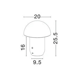 Abat Jour-Selezionato da Mazzolaluce Lampada da comodino fungo moderna portatile verde usb ricaricabile