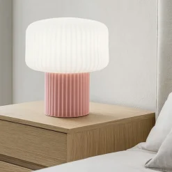 Abat Jour-Perenz Illuminazione Lampada da comodino in ceramica rosa moderna otty perenz