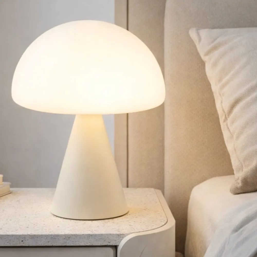 Abat Jour-Fabas Luce Lampada da comodino led in vetro moderna sabbia blip