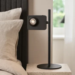 Abat Jour-Selezionato da Mazzolaluce Lampada da comodino macchina fotografica nera led 3000k moderna
