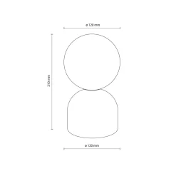 Abat Jour-Selezionato da Mazzolaluce Lampada da comodino marrone sfera bianca design moderna