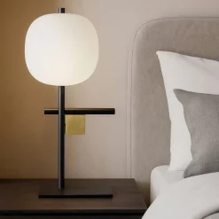 Abat Jour-Sforzin Illuminazione Lampada da comodino miloox nera nero oro stile contemporaneo
