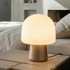 Abat Jour-Selezionato da Mazzolaluce Lampada da comodino moderna colore caffe per camera da letto