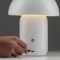 Abat Jour-Selezionato da Mazzolaluce Lampada da comodino moderna fungo led 2w 3000k bianca dimmerabile