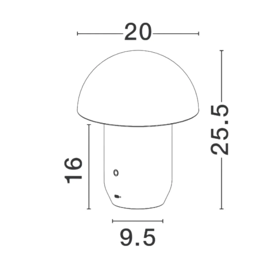 Abat Jour-Selezionato da Mazzolaluce Lampada da comodino moderna fungo led 2w 3000k bianca dimmerabile
