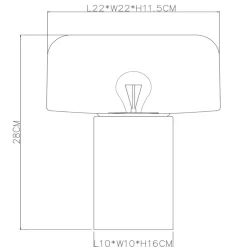 Abat Jour-Selezionato da Mazzolaluce Lampada da comodino moderna fungo in legno sfera in vetro
