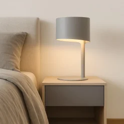 Abat Jour-Selezionato da Mazzolaluce Lampada da comodino moderna grigio per camera da letto