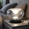 Abat Jour-Fabas Luce Lampada da comodino moderna in vetro trasparente brana