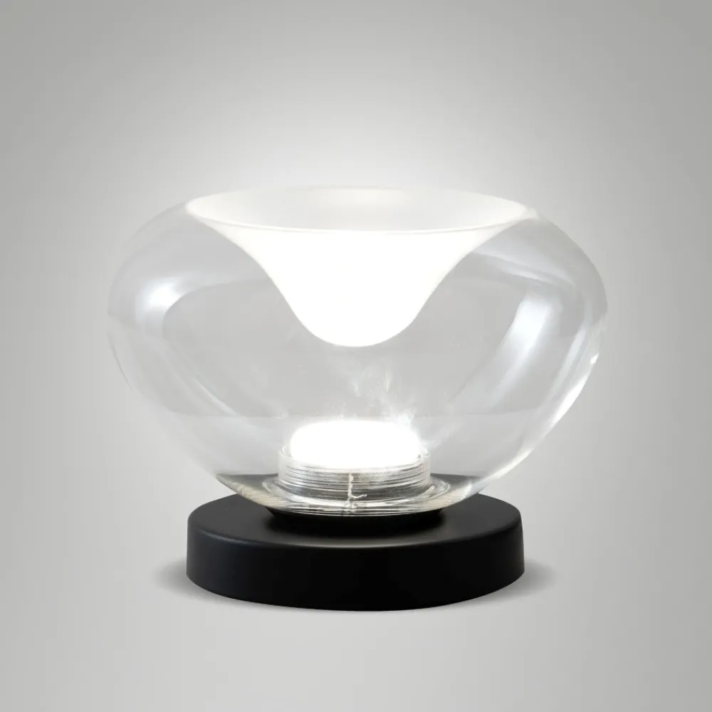 Abat Jour-Fabas Luce Lampada da comodino moderna in vetro trasparente brana