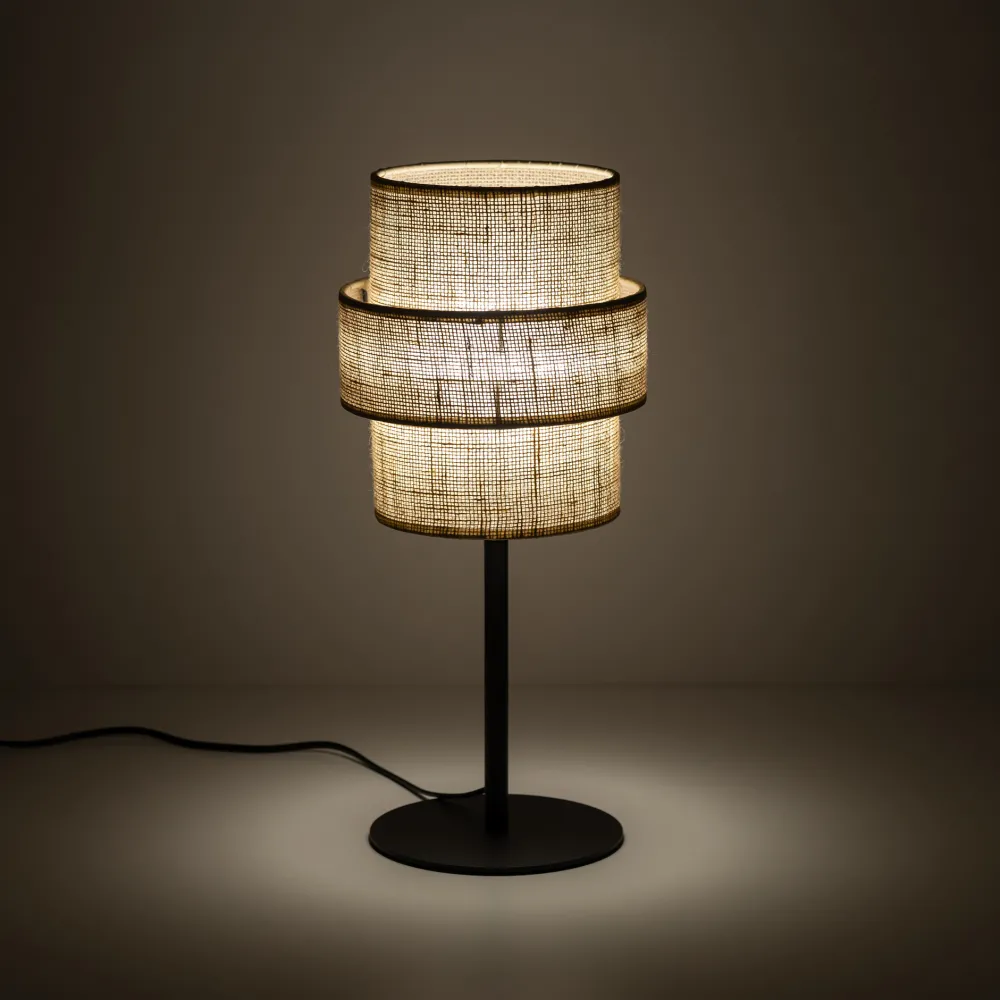 Abat Jour-Selezionato da Mazzolaluce Lampada da comodino moderna in iuta per camera da letto