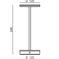 Abat Jour-Linea Light Lampada da comodino moderna nera led 9w 3000k gemini tab